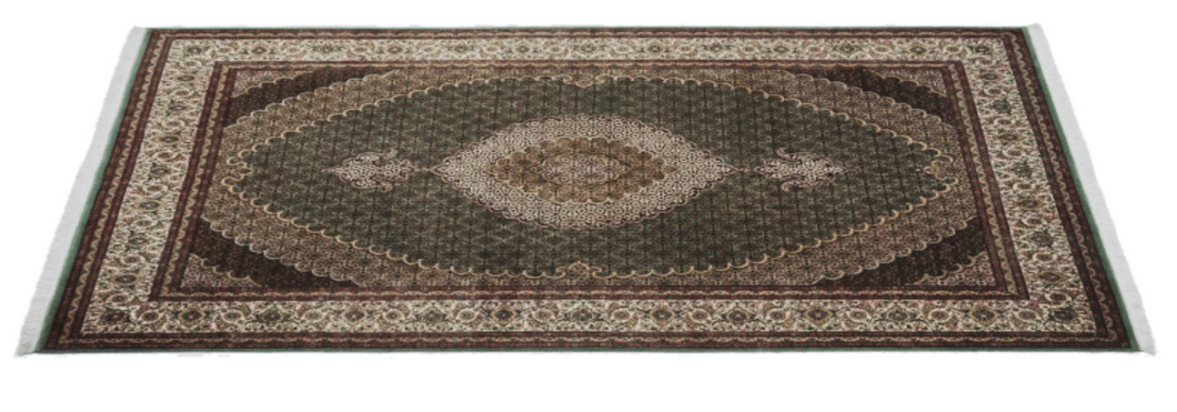 Emerald Medallion Tabriz Persian Rug - Image 3